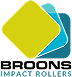 Broons Impact Rollers logo with overlapping diamond shapes in yellow, teal, and blue.